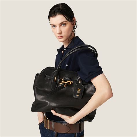 miu miu top handle tote bag|Black Aventure Nappa Leather Top.